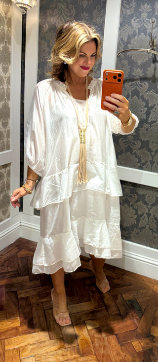 Eden Tiered Dress - Soft White
