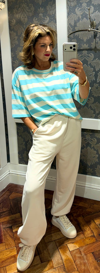Sisco Stripe Tee - Turq