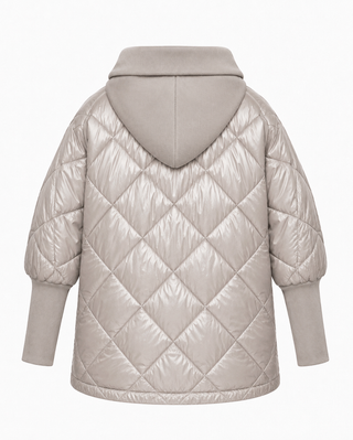Zoe Shell Jacket Ribbed Sleeve- Beige