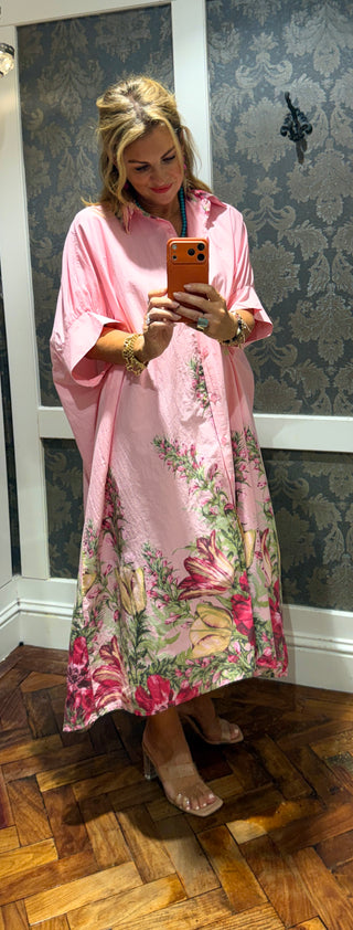 Bijou Pink Floral Cotton Dress