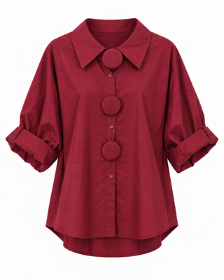Remi Detachable Button Shirt - Burgundy
