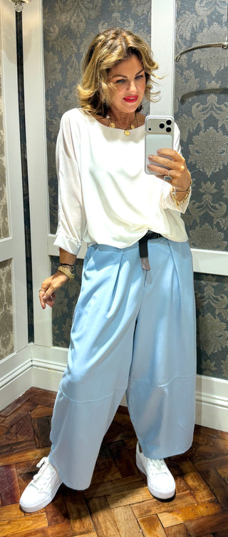 The Elio Barrel Trousers -Blue