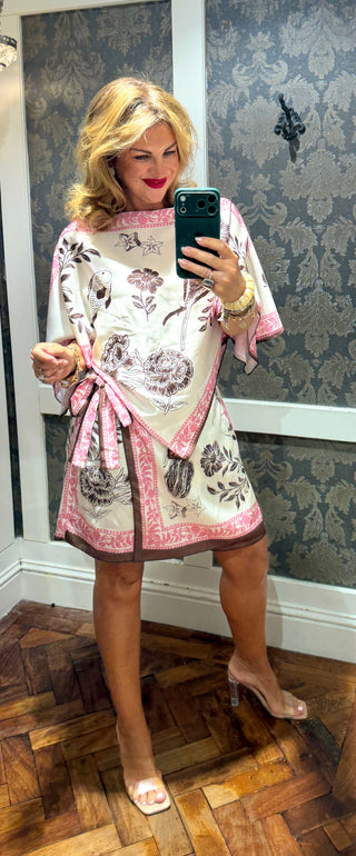 Hannah Co-ord Satin Shorts-Pink