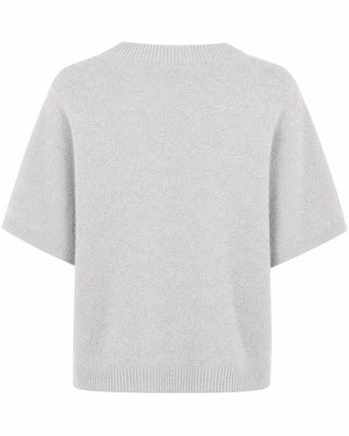 Ariana Short Sleeve Alpaca Knit - Light Grey