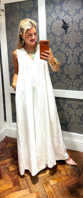 Amanda Wide Leg Jumpsuit- White