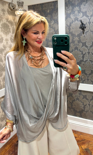 Leonie  Blouse - Beige/Grey