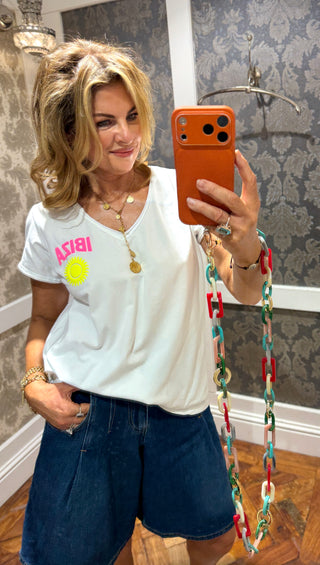 Ibiza Cotton T-shirt -  White