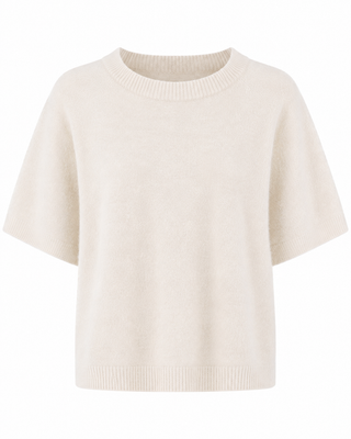 Ariana Short Sleeve Alpaca Knit - Soft Cream