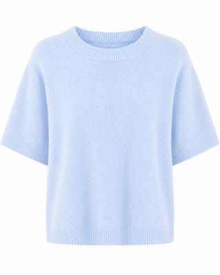 Ariana Short Sleeve Alpaca Knit - Baby Blue