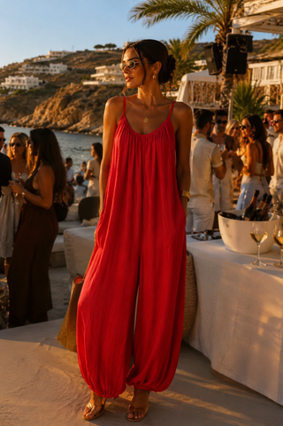 Davina Red Jumpsuit