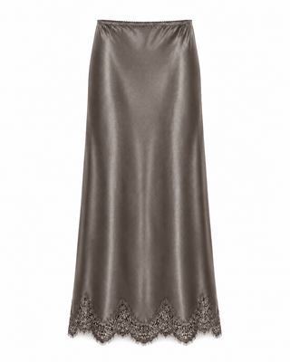 Margot Midi Lace Skirt - Grey