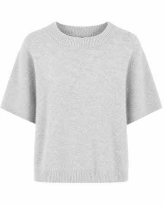 Ariana Short Sleeve Alpaca Knit - Light Grey