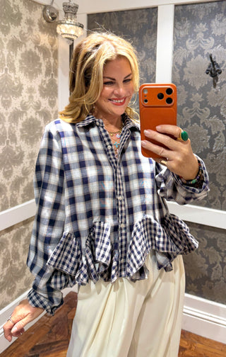 Harriet Check Frill Shirt