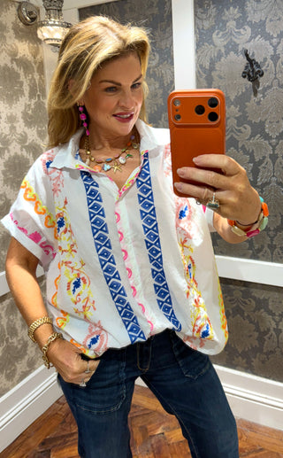 Monica Embroidered Cotton Shirt