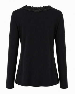 Cashmere Lace Layering Top - Black
