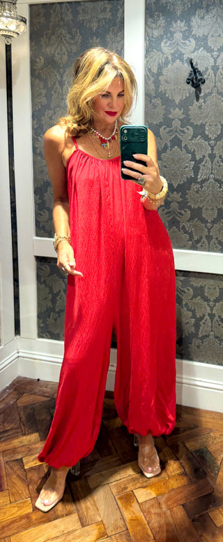 Davina Red Jumpsuit