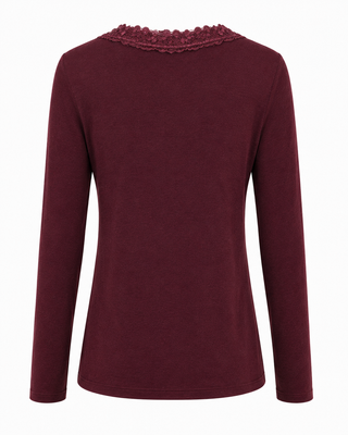 Cashmere Lace Layering Top - Burgundy