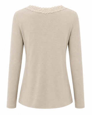 Cashmere Lace Layering Top - Beige
