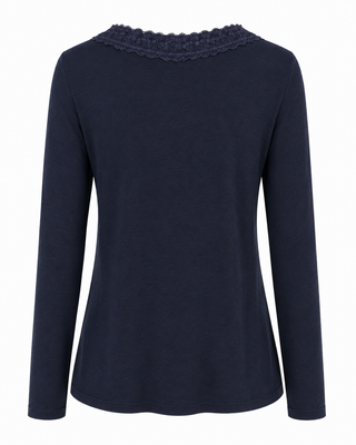 Cashmere Lace Layering Top - Navy