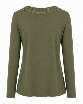 Cashmere Lace Layering Top - Khaki