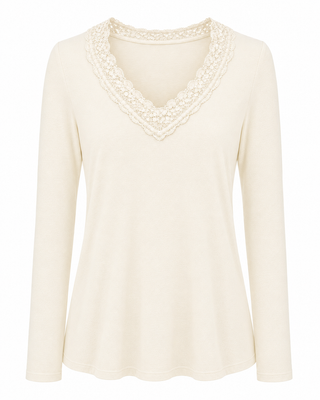 Cashmere Lace Layering Top - Cream