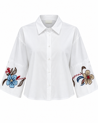 Zella Embroidered Shirt - White