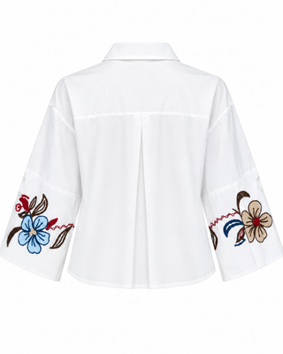 Zella Embroidered Shirt - White