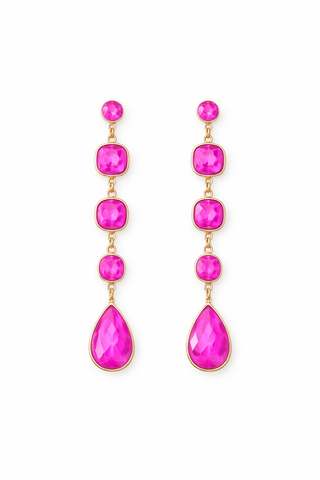 Pink Gem Drop earrings