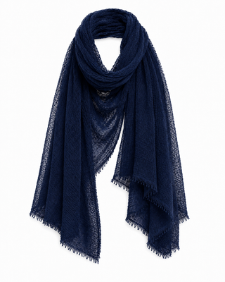 Pam Lightweight Crinkle Scarf- Navy