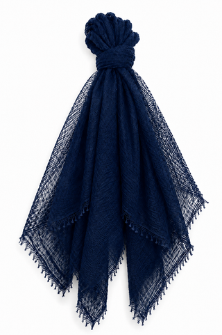 Pam Lightweight Crinkle Scarf- Navy