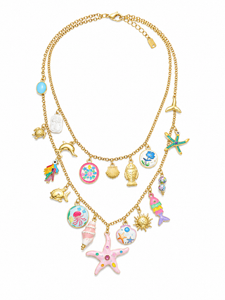 Necklace Sea Double Layer Multi Gem