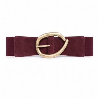 Squoval Elasticated Belt - Burgundy