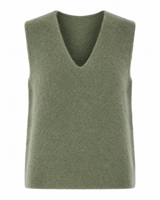 Arielle Angora Knit Vest- Green