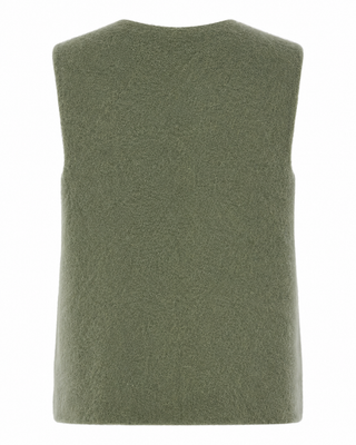 Arielle Angora Knit Vest- Green