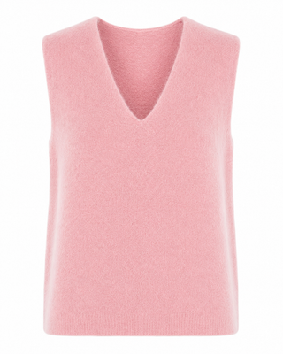 Arielle Angora Knit Vest- Pink