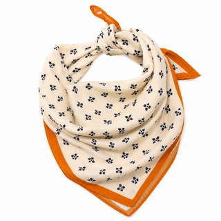Natalie Neck Scarf- Beige/ Orange