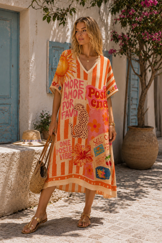 Ivan Midi Dress - Orange