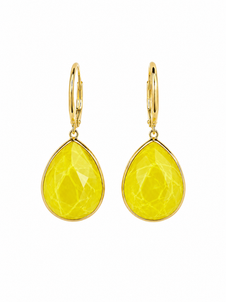 Tear Drop Earrings -Yellow