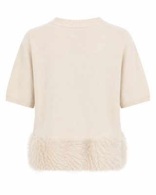 Celeste Feather Hem Knit - Soft Cream