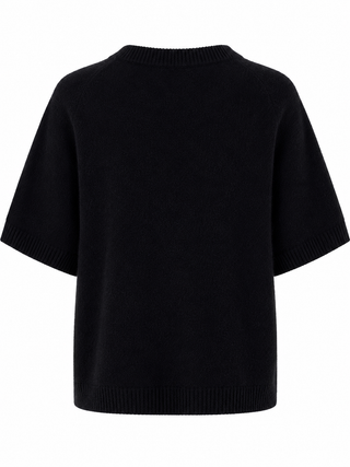Ariana Short Sleeve Alpaca Knit - Navy