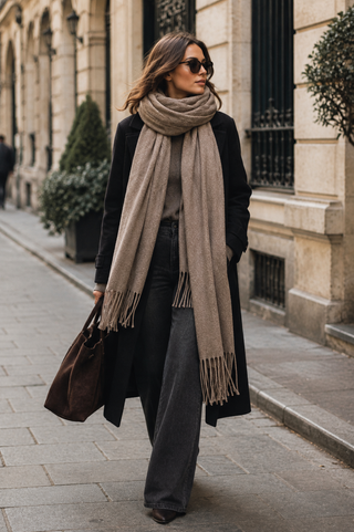 Serena Scarf beige / brown Reversible