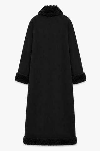 Benny Reversible Afghan-Style Faux Shearling Coat - Black
