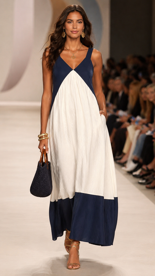 Jaz Dress Navy/ Beige