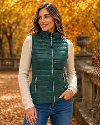 Romy Padded Gilet - Green