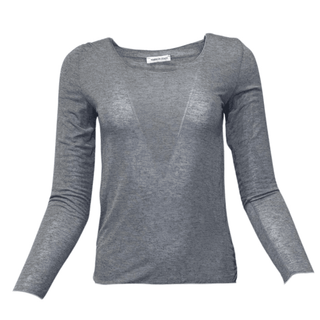 Cashmere Basic Long Sleeve Top - Grey