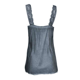 Satin Cami with lace neckline -  grey-www.neola.live
